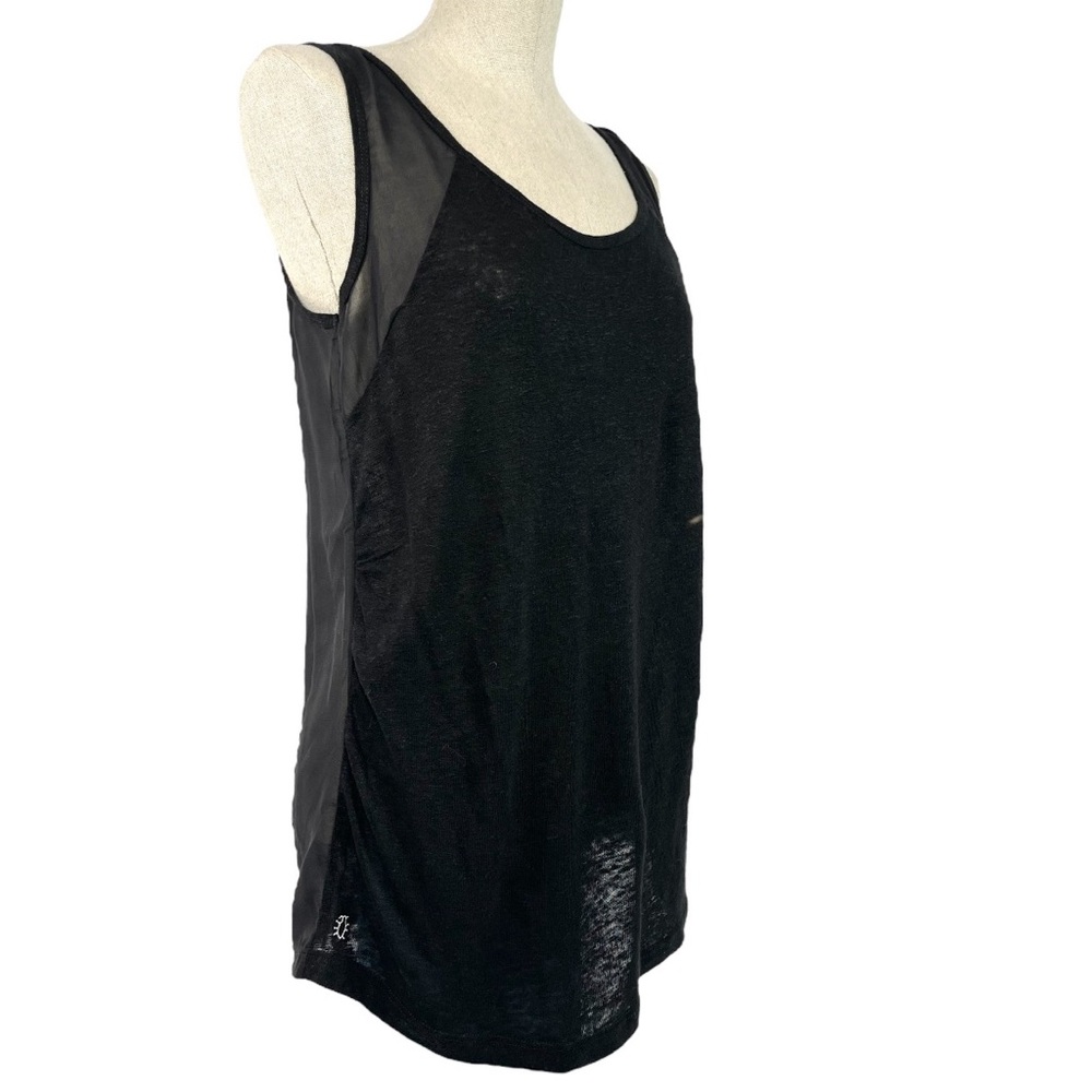 Rotten Roach Tank Top Linen/Viscose Mesh Panel Women’s S Small Black